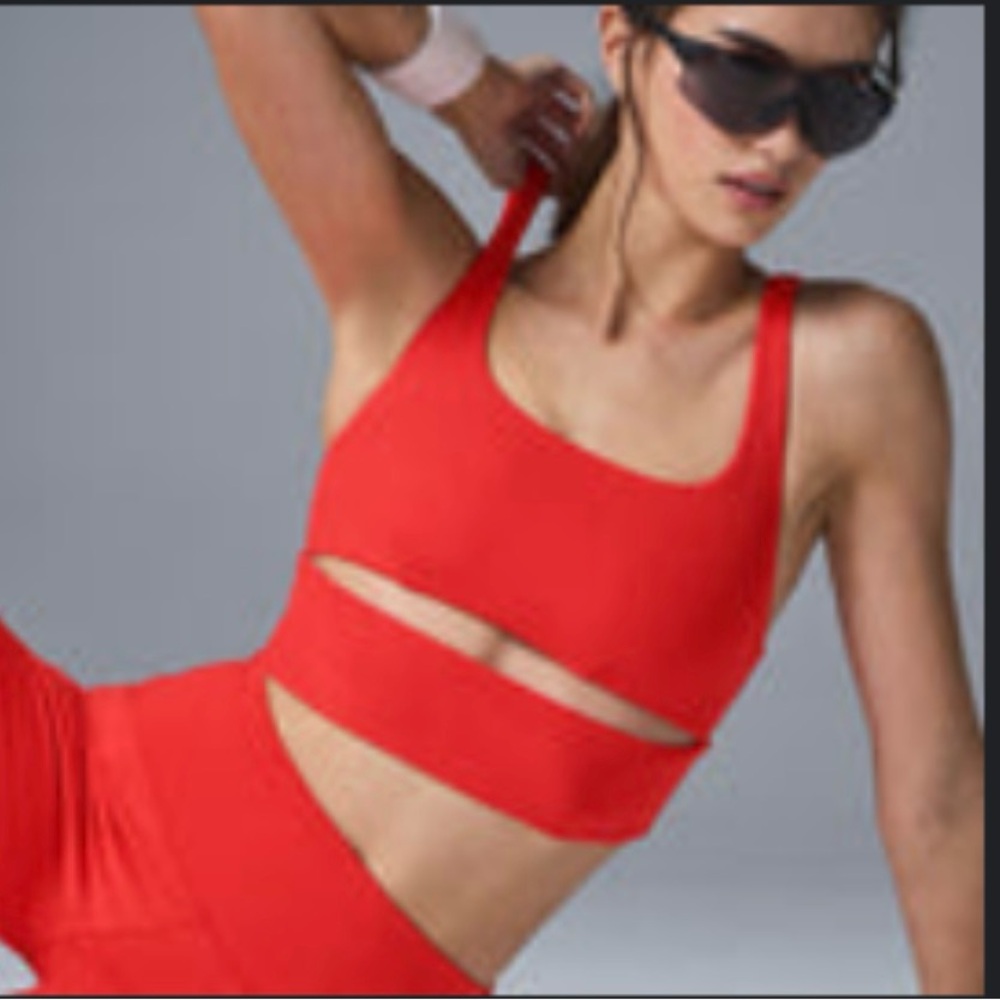 ALO Yoga Red Cutout Sports Bra